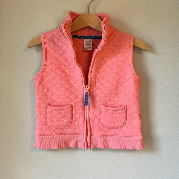 Carter's Other - Pink Quilted Fall Zip Vest Size 18M